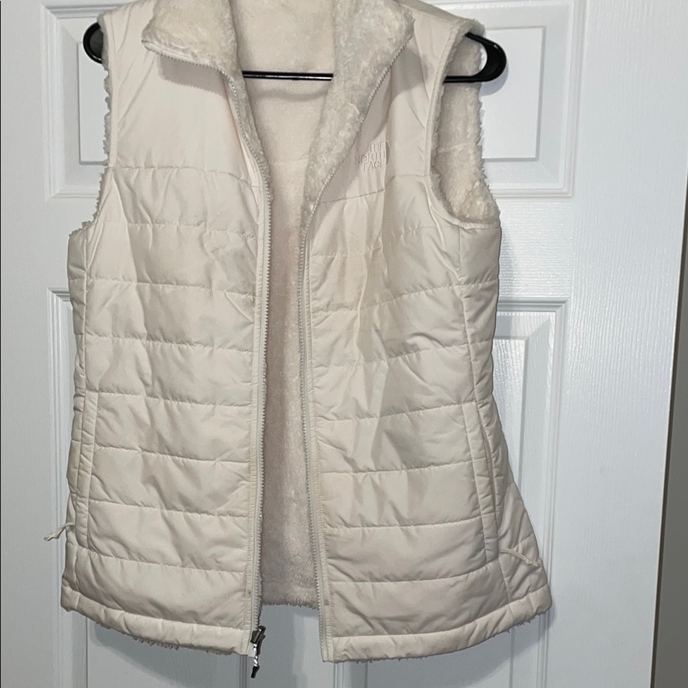 The North Face Cream Quilted Puffer Vest